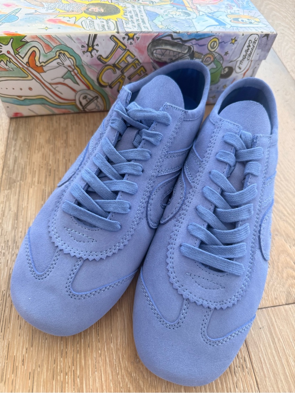 Anthropologie Jeffery Campbell Aleta blue suede comfort sneakers